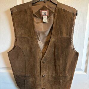 Vintage Company B Casual Wear Genuine Suede Leather Vest Mens Sz L